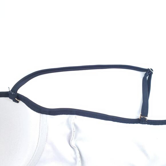 River Island Geometric Colorblock Mesh Bikini Top Zip Back Adjustable Straps 12 - Picture 5 of 8